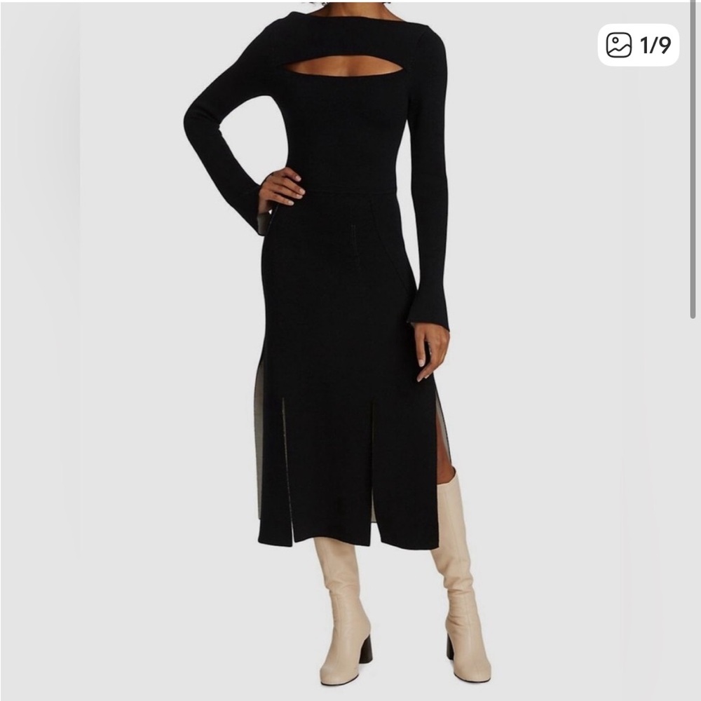 BRAND NEW Philip Lim 3.1 Black Long Sleeve Double Face Wool Knitted Dress in M